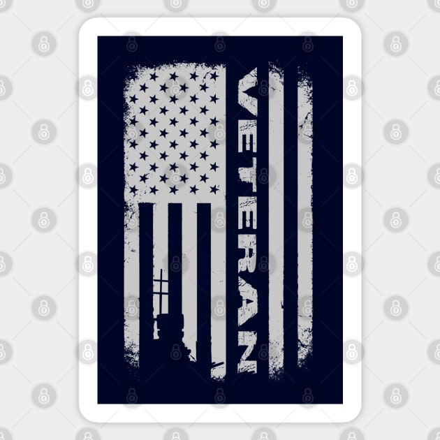 Veteran Flag - Destroyer Sticker by BoneheadGraphix